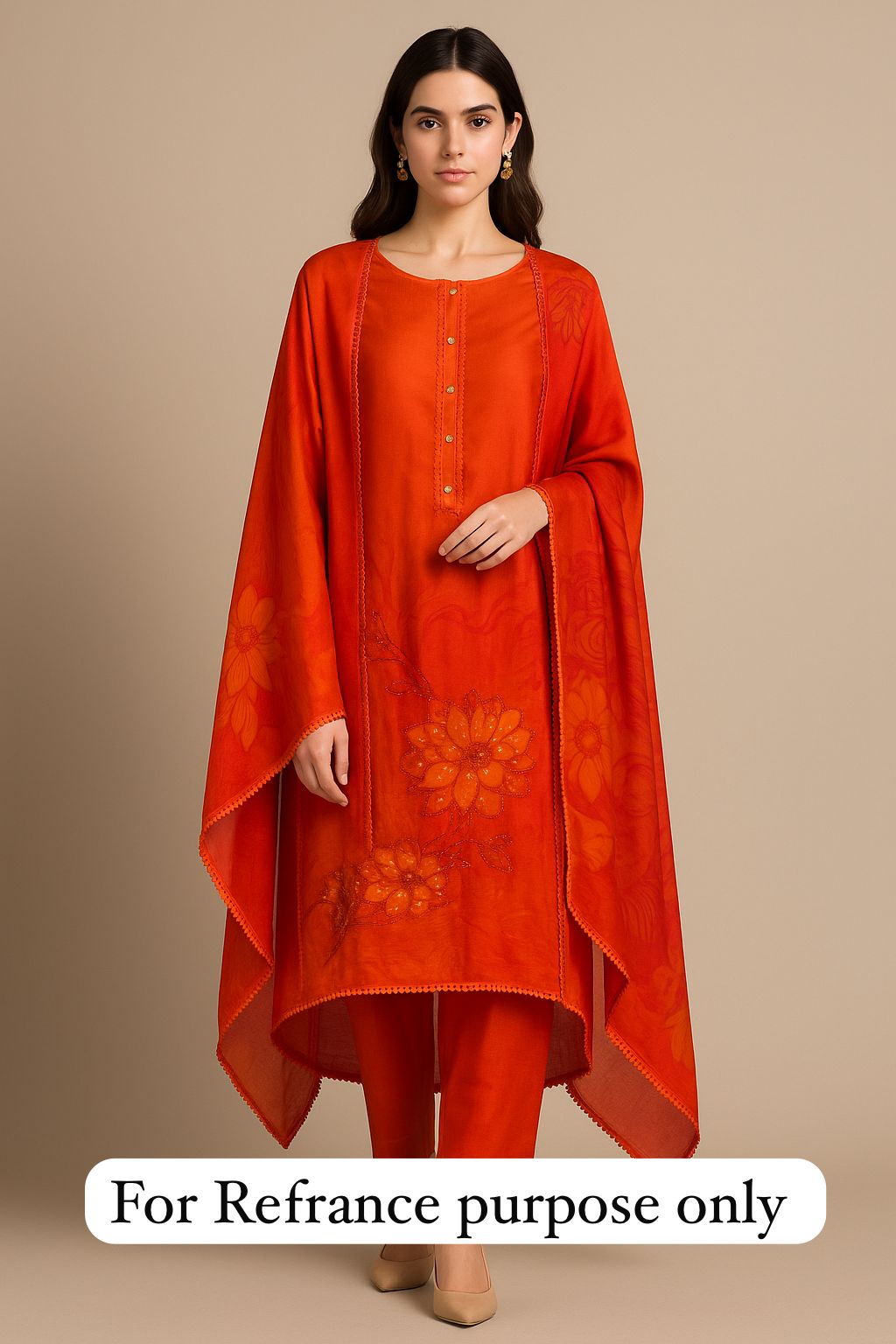 Crape satin unstitched ladies suit Rc17712 (b)