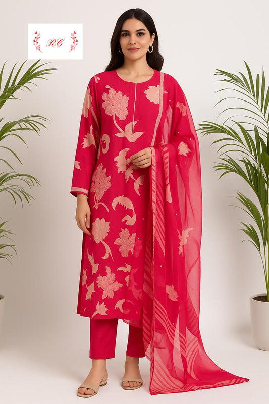 Muslin crepe unstitched ladies suit Rc17467 (b)