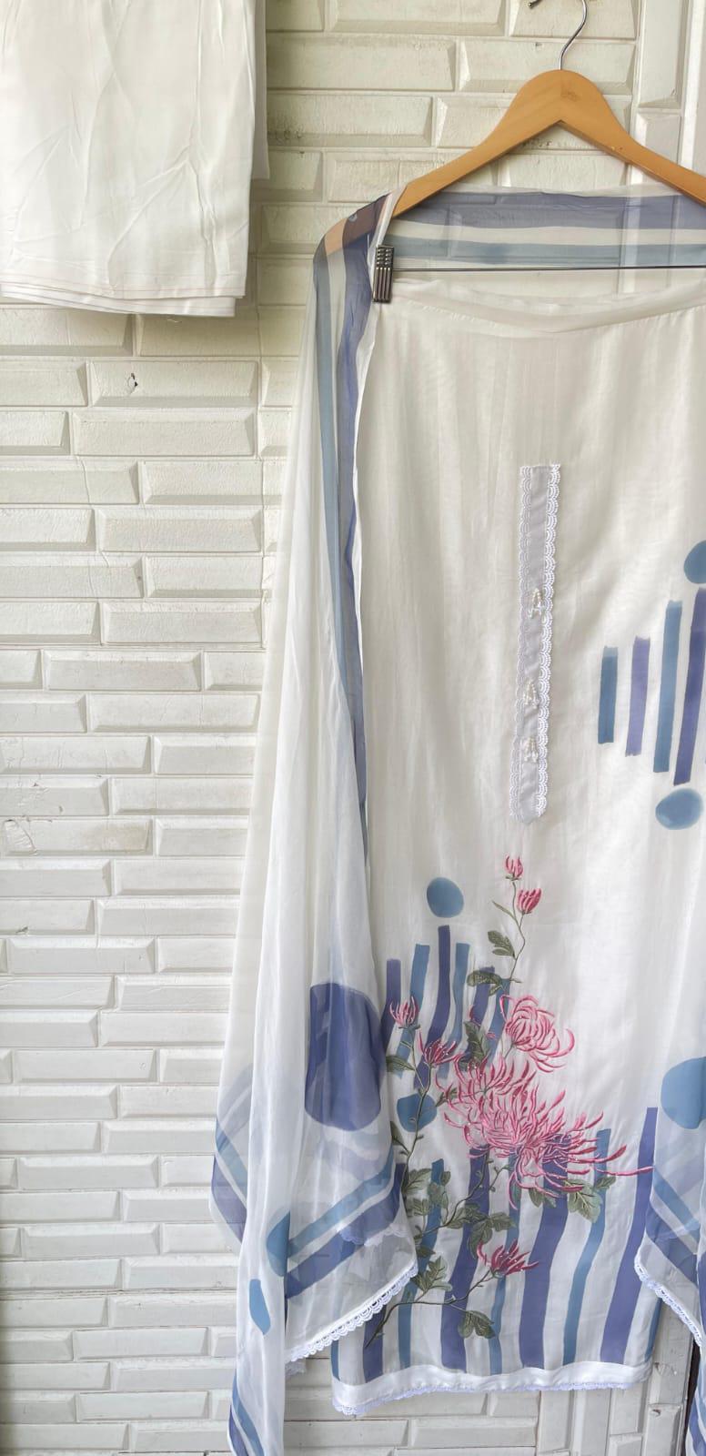 Mul chanderi unstitched ladies suit Rc17001