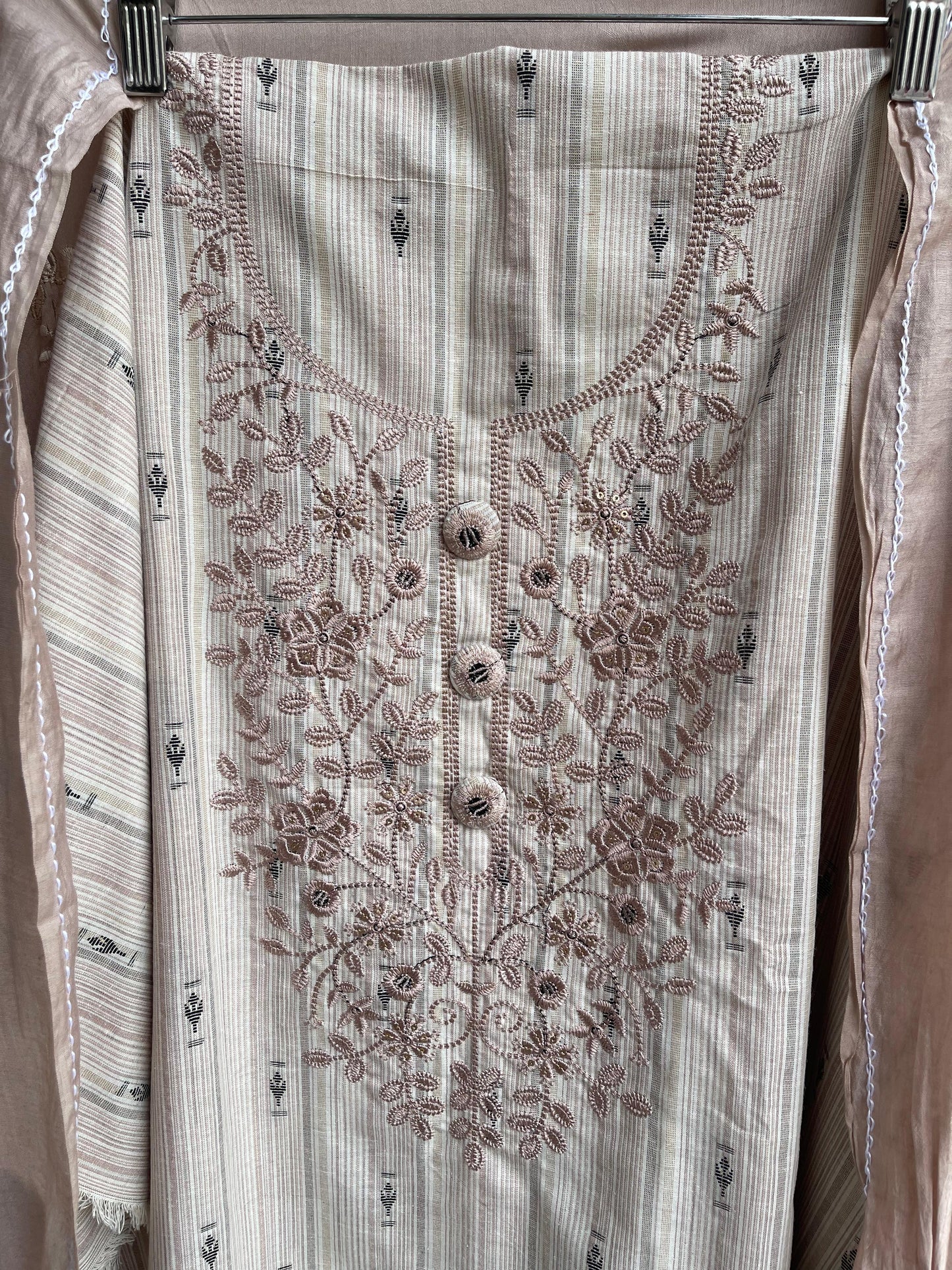 Self cotton weaving ladies unstitched suit Rc18579