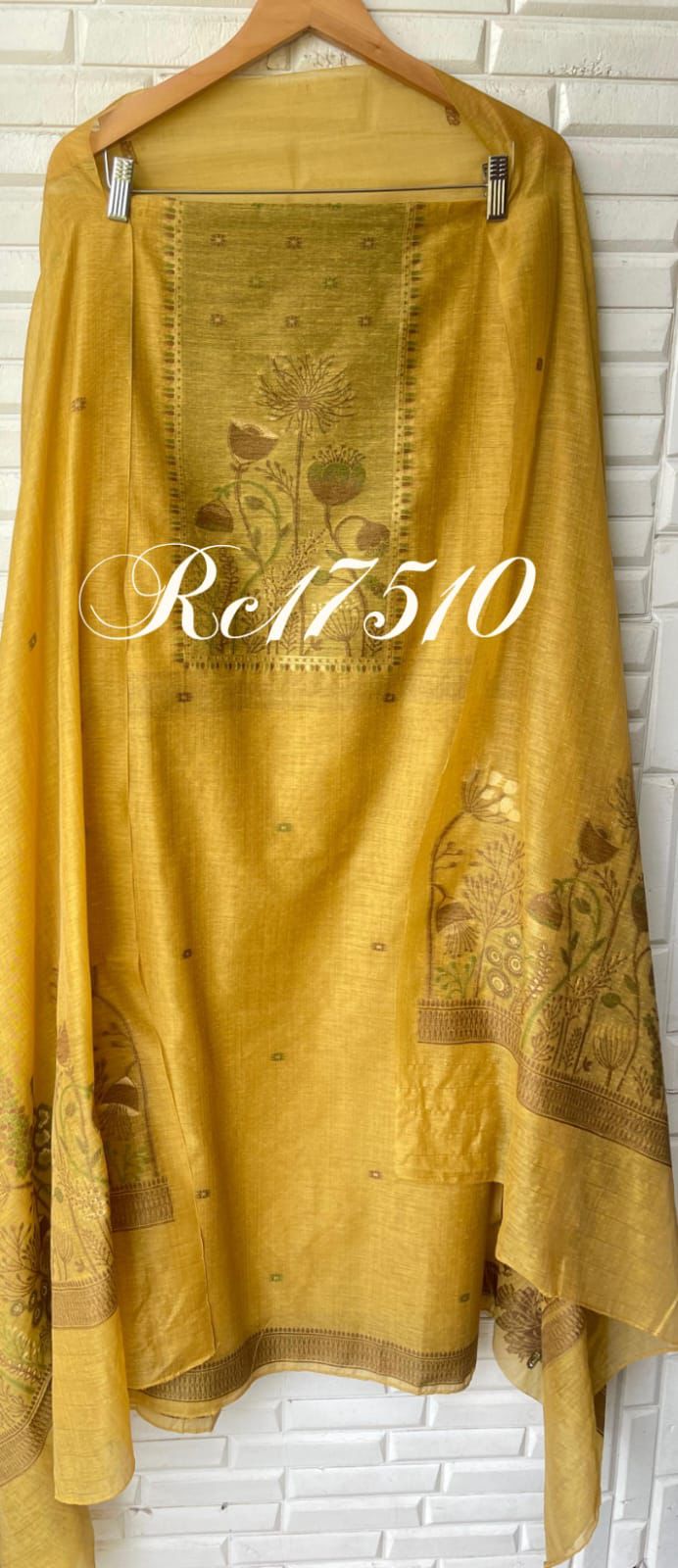 Cotton linen unstitched ladies suit Rc17510