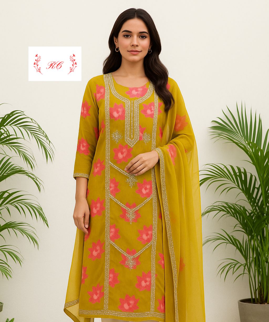 Organza unstitched ladies suit Rc17547