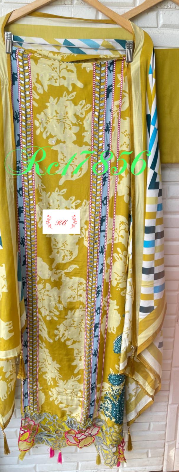 Muslin printed unstitched ladies suit Rc17856 (a)