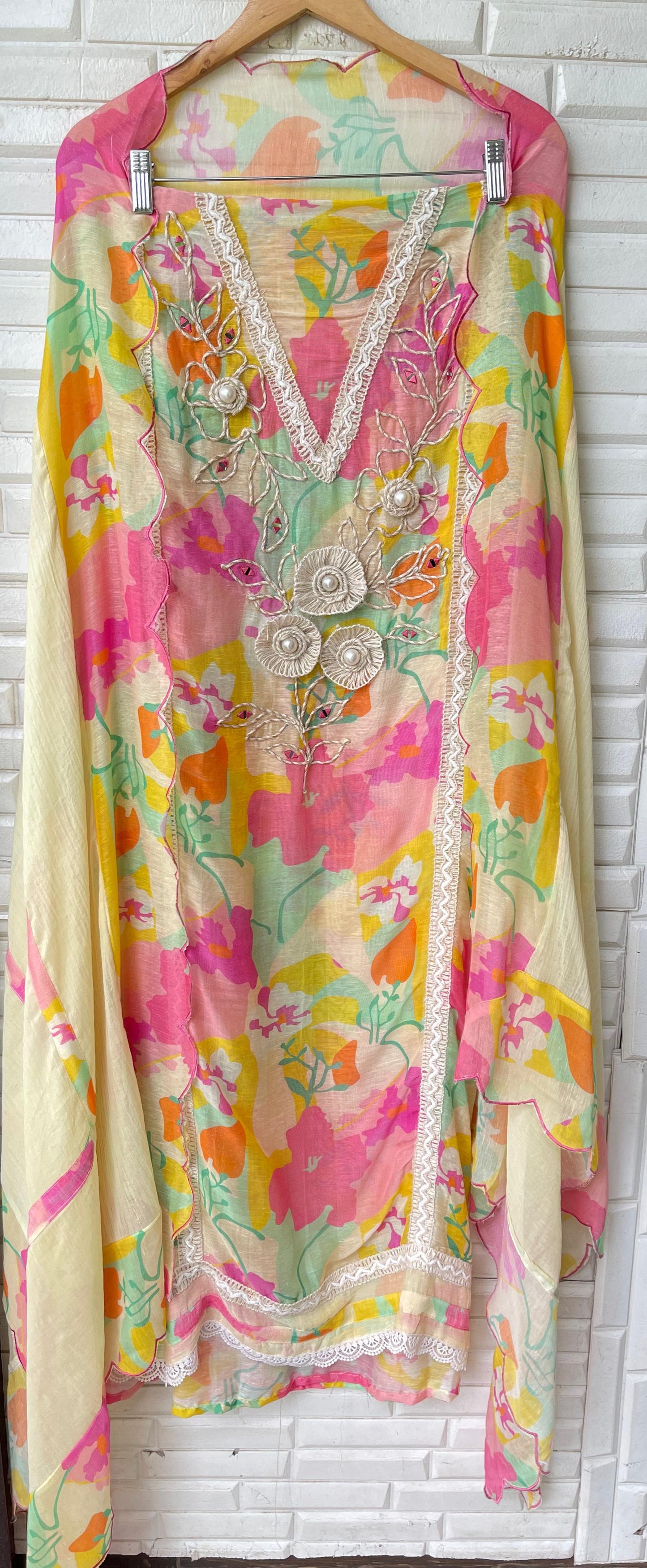 Linen unstitched ladies suit Rc17442