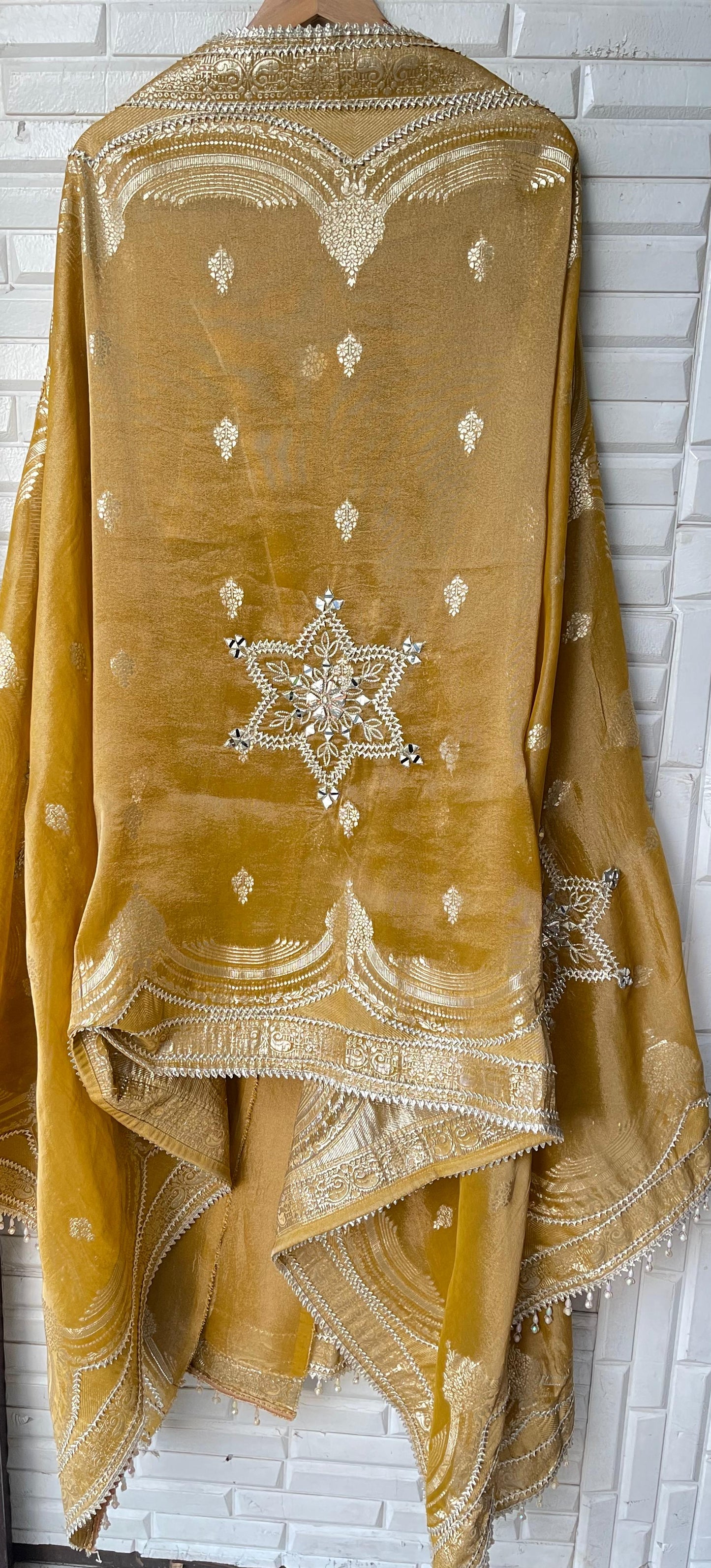 Banarasi shimmer silk unstitched ladies suit Rc17694