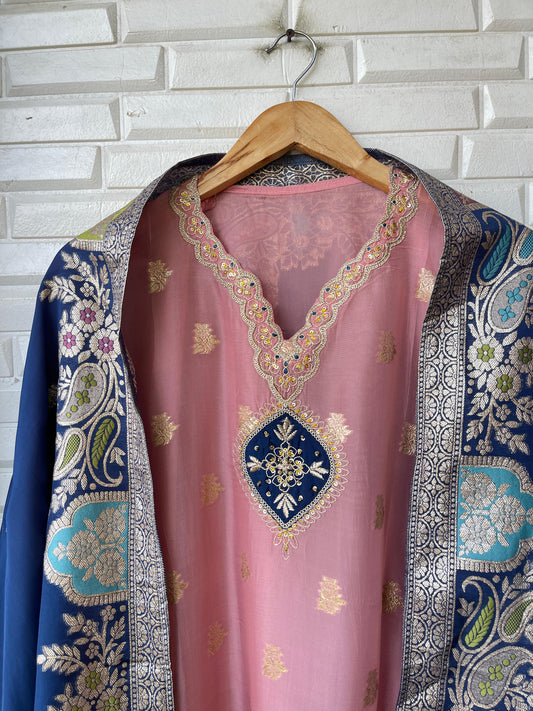 Organza unstitched ladies suit Rc15604