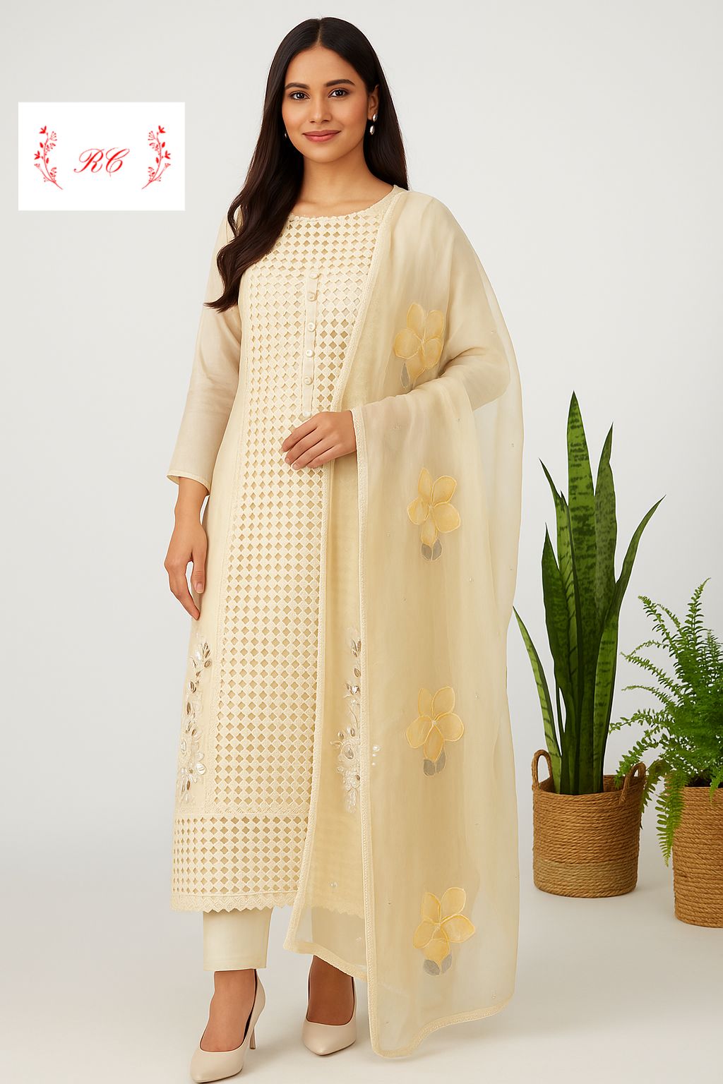 Organza unstitched ladies suit Rc17437 (a)