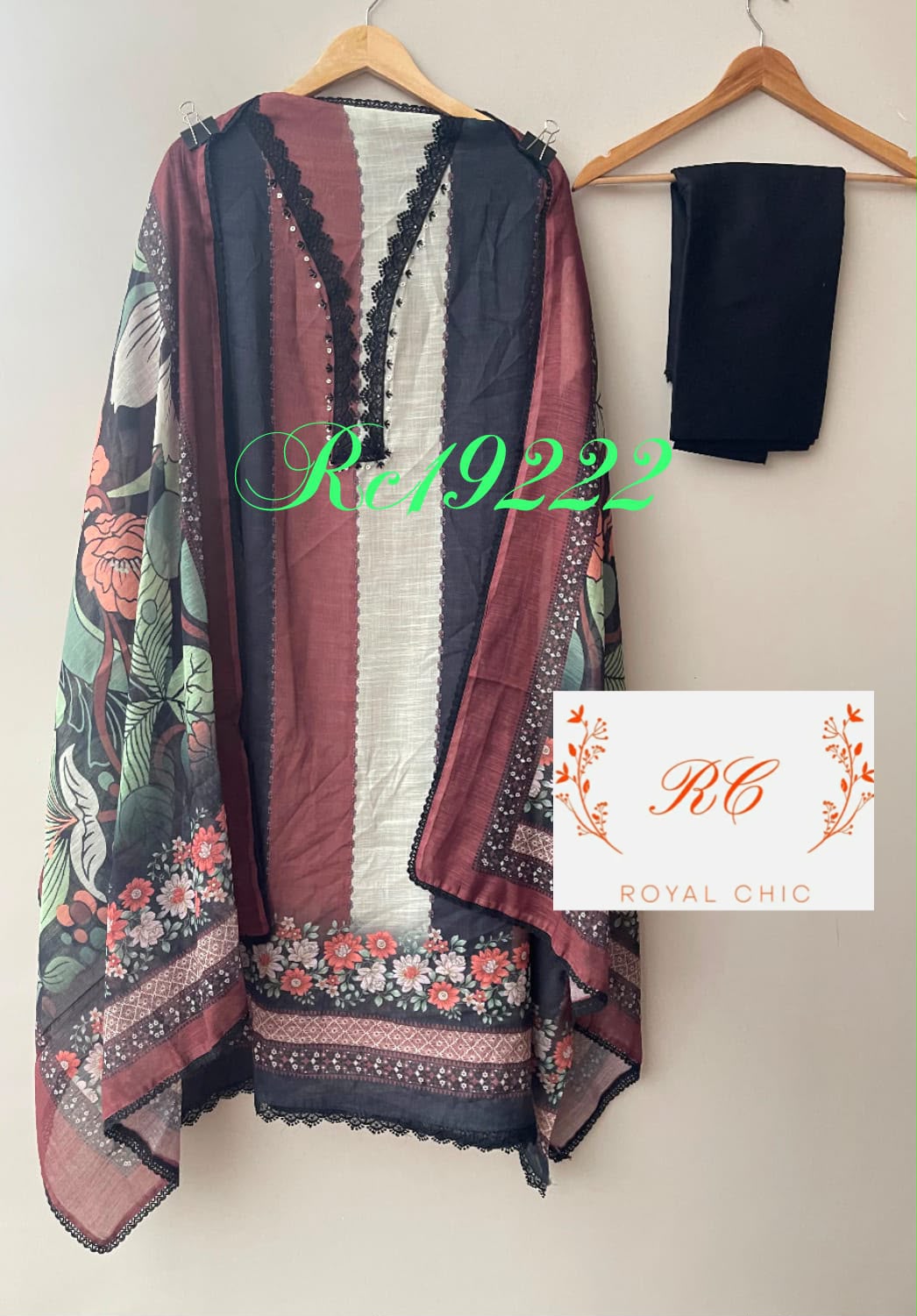 Self linen printed unstitched ladies suit Rc19222 (a)