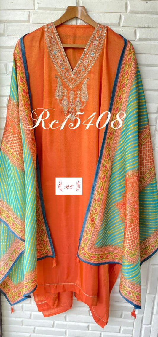 Shimmer silk unstitched ladies suit Rc15408