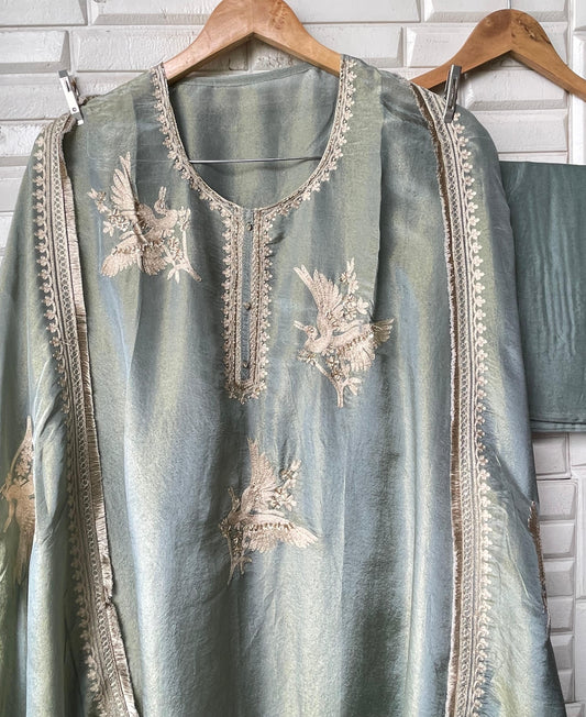 Shimmer silk unstitched ladies suit Rc17488 (b)