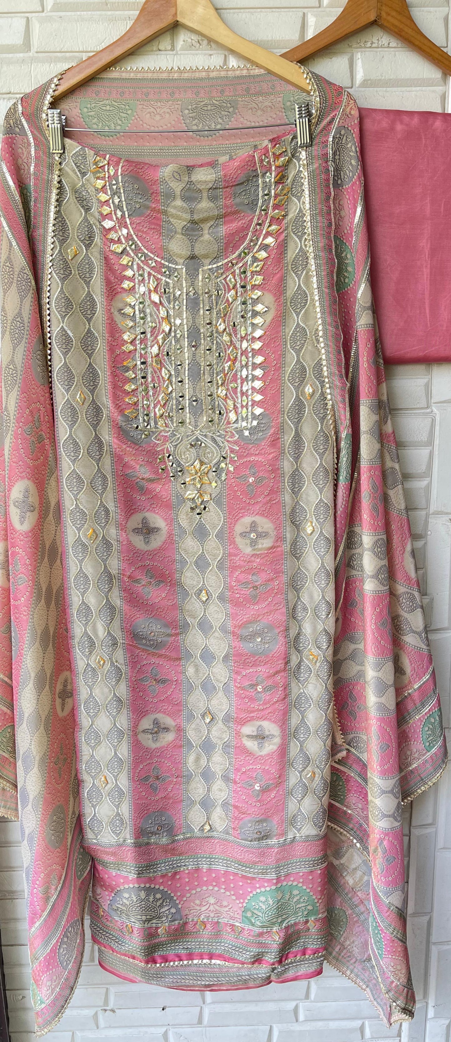Shimmer tassar silk unstitched ladies suit Rc17679 (b)