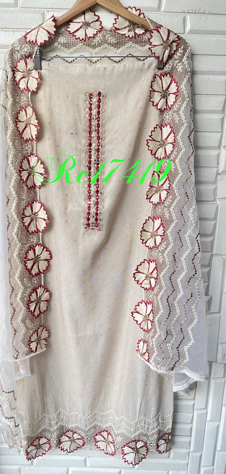 Shimmer linen unstitched ladies suit Rc17419