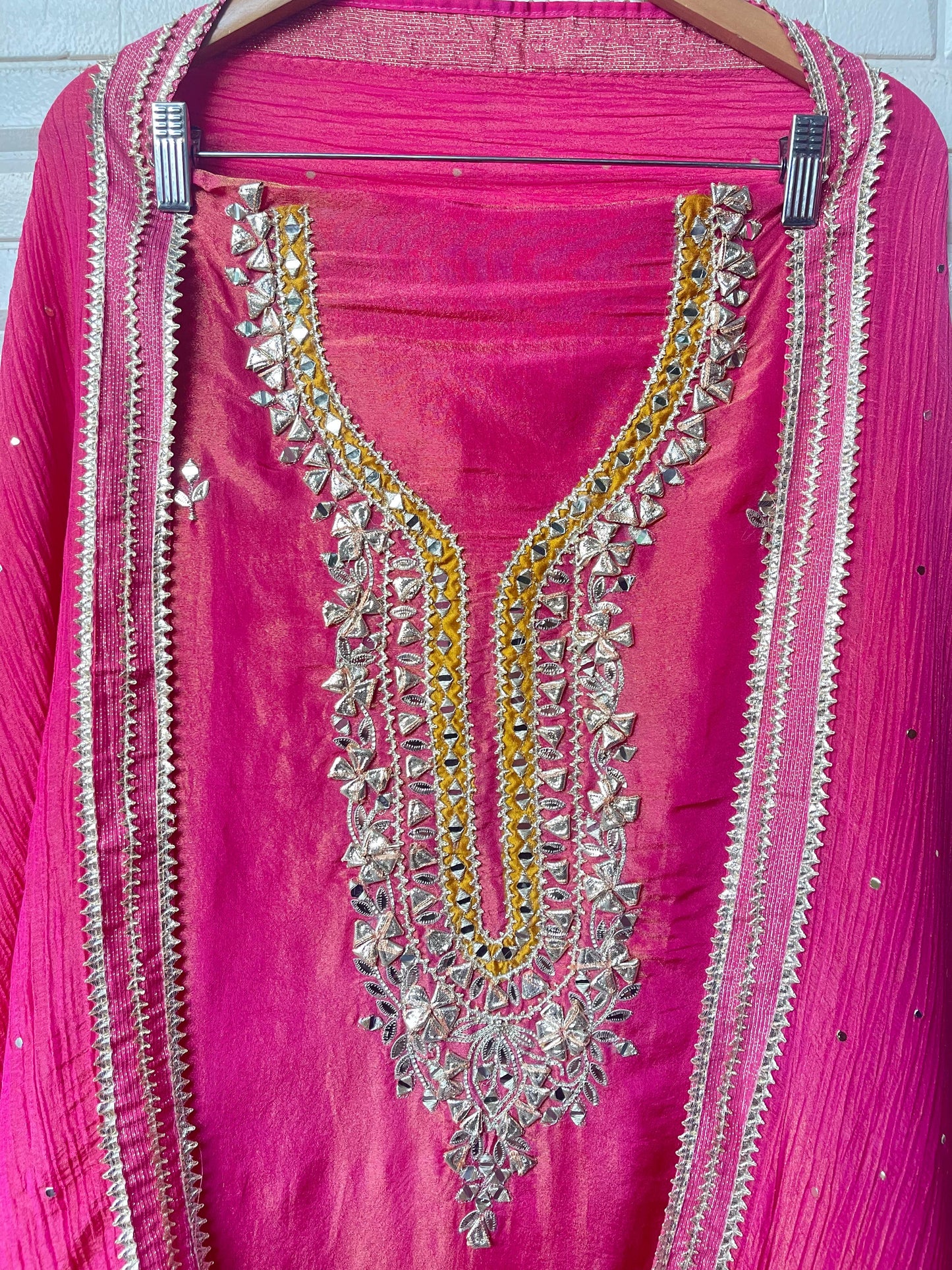 Shimmer silk unstitched ladies suit Rc17701