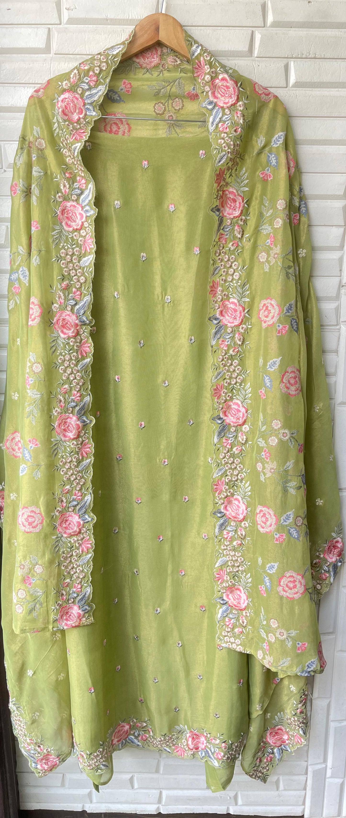 Shimmer organza unstitched ladies suit Rc15332