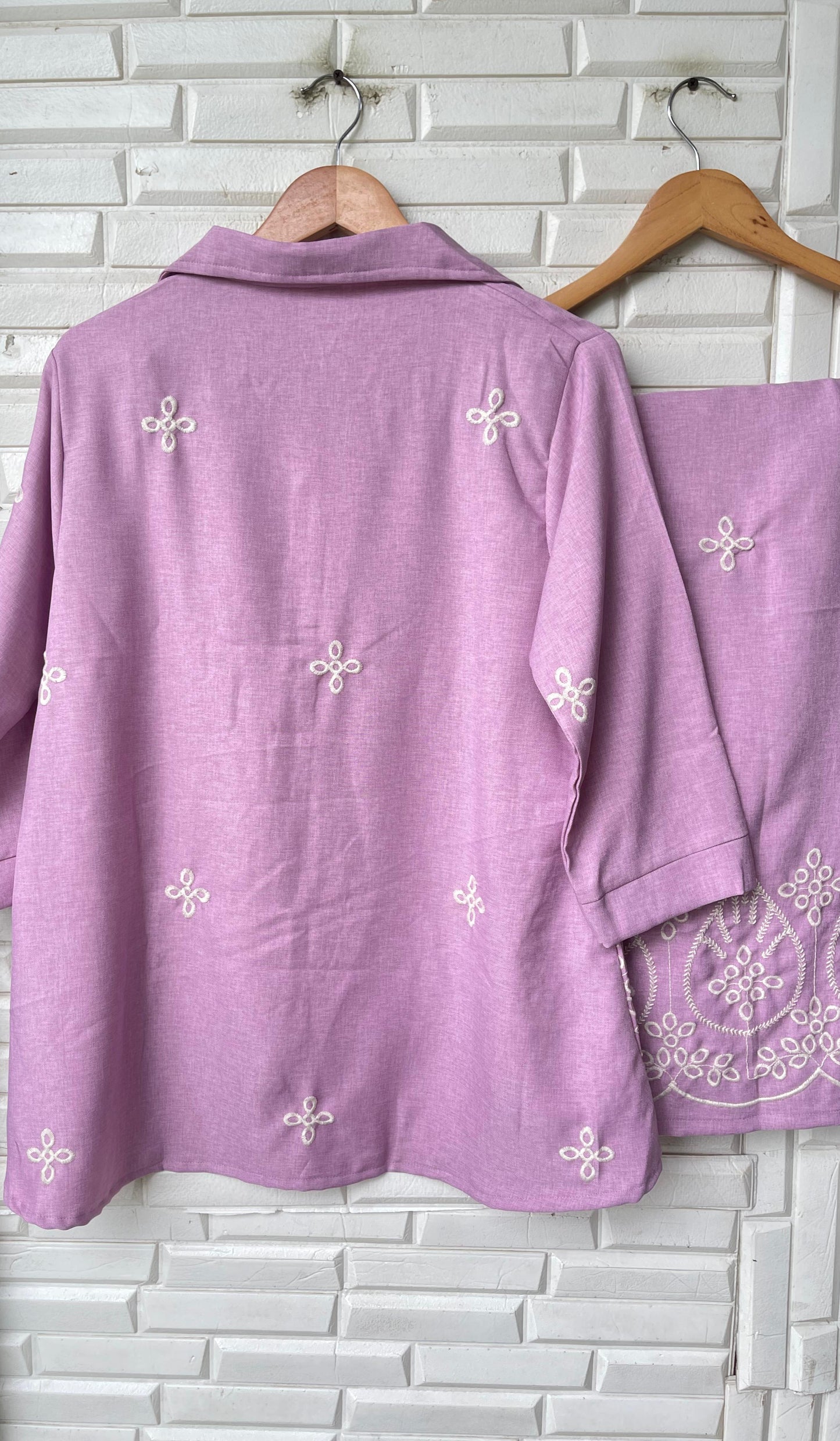 Cotton linen readymade ladies coord set Rc17337 (b)