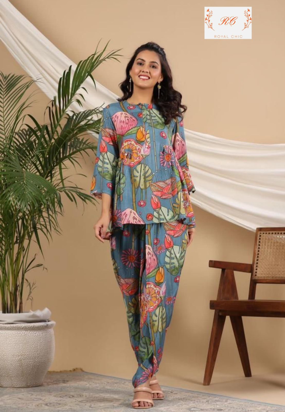 Pure Muslin Ready to Wear Co-ord Set Rc12147