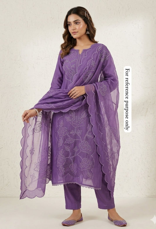 Chanderi silk unstitched ladies suit Rc18531 (b)