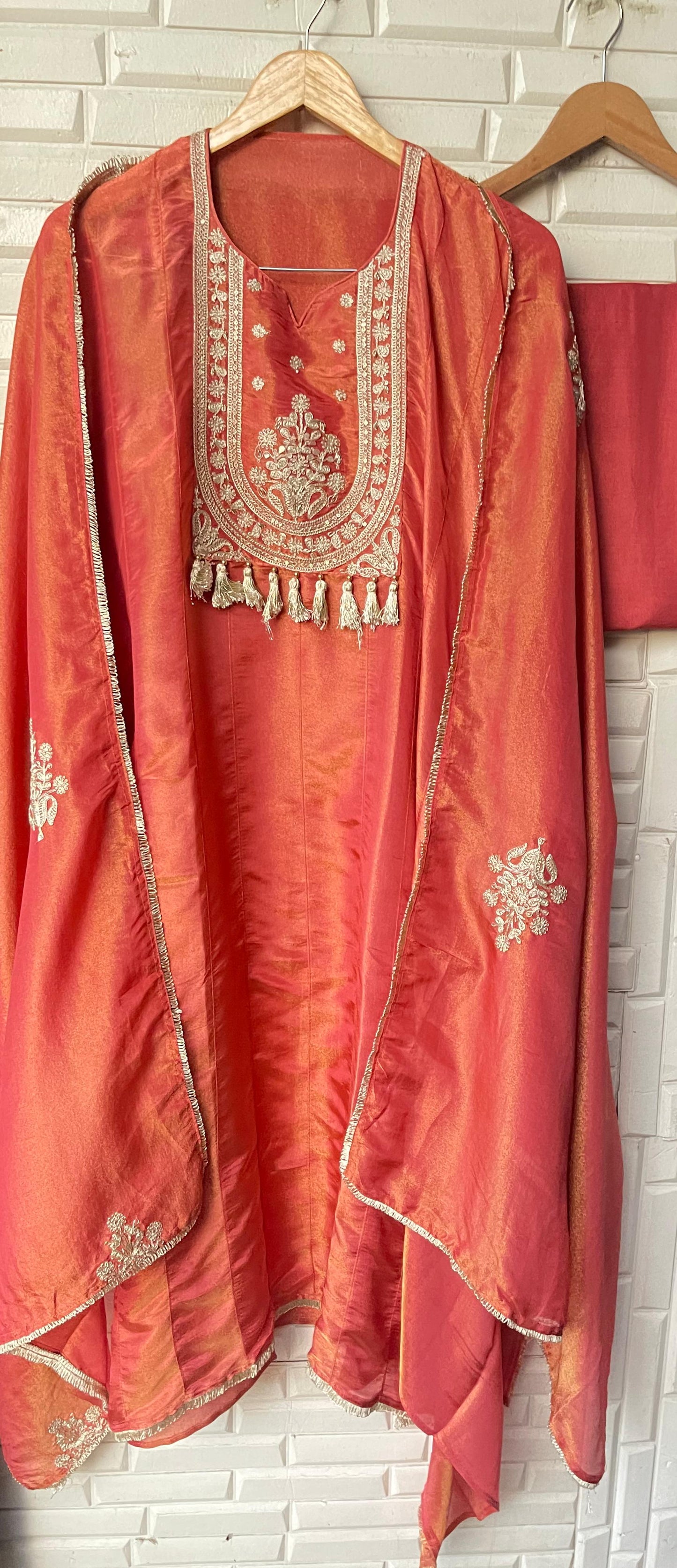 Shimmer silk semi stitched ladies suit Rc17533 (a)