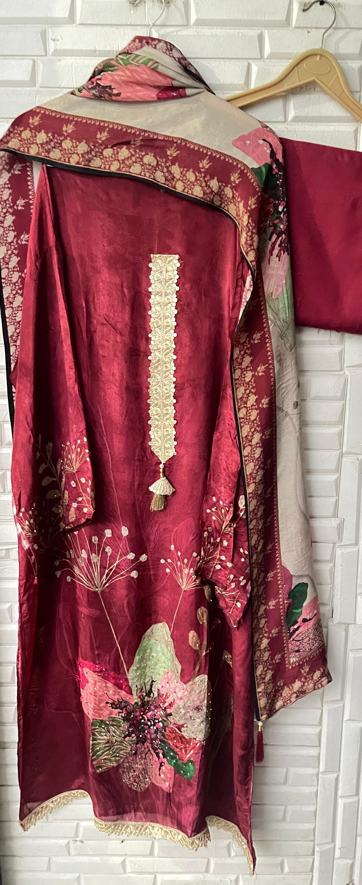 Muslin crepe unstitched ladies suit Rc17444