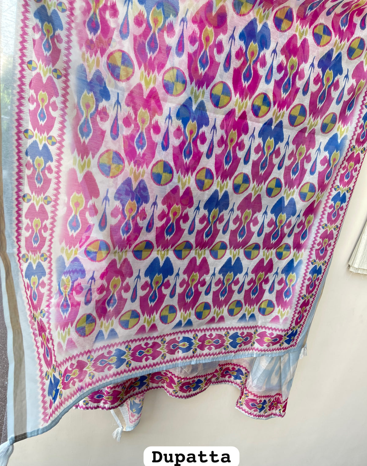 Elegant Mul Chanderi Printed Unstitched Suit Set