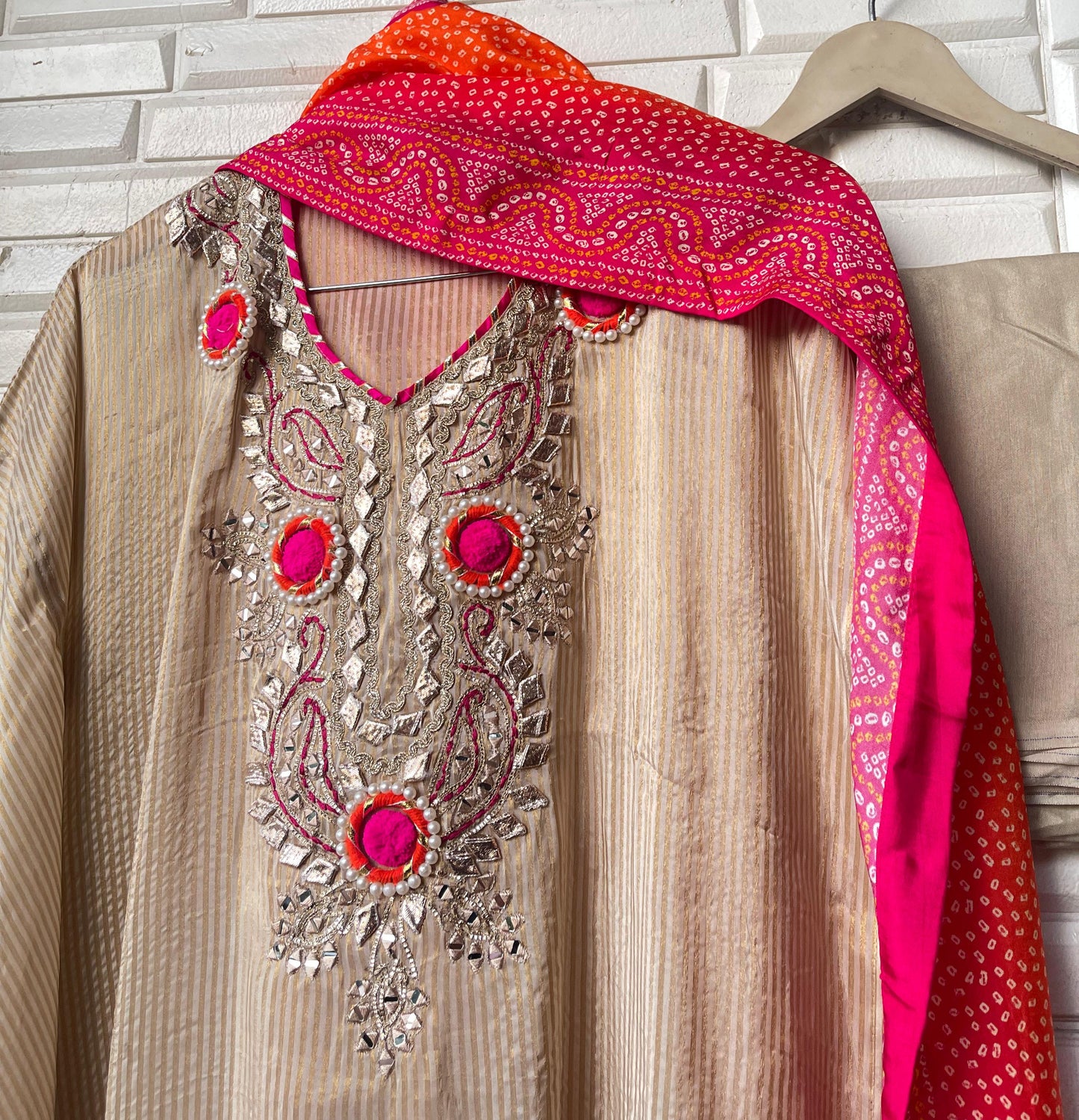 Banarasi shimmer silk unstitched ladies suit Rc17737