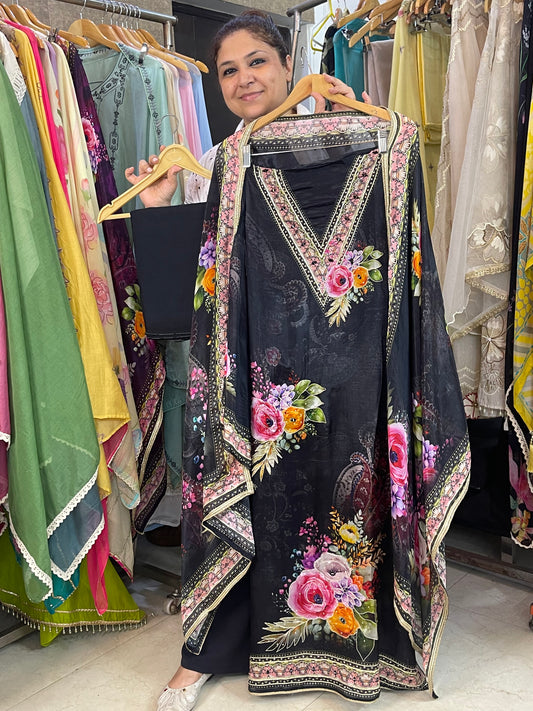 Glass organza unstitched ladies suit Rc17452 (b)