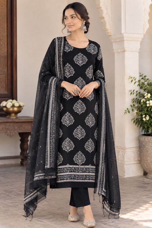 Elegant Cotton Printed Unstitched Suit Set