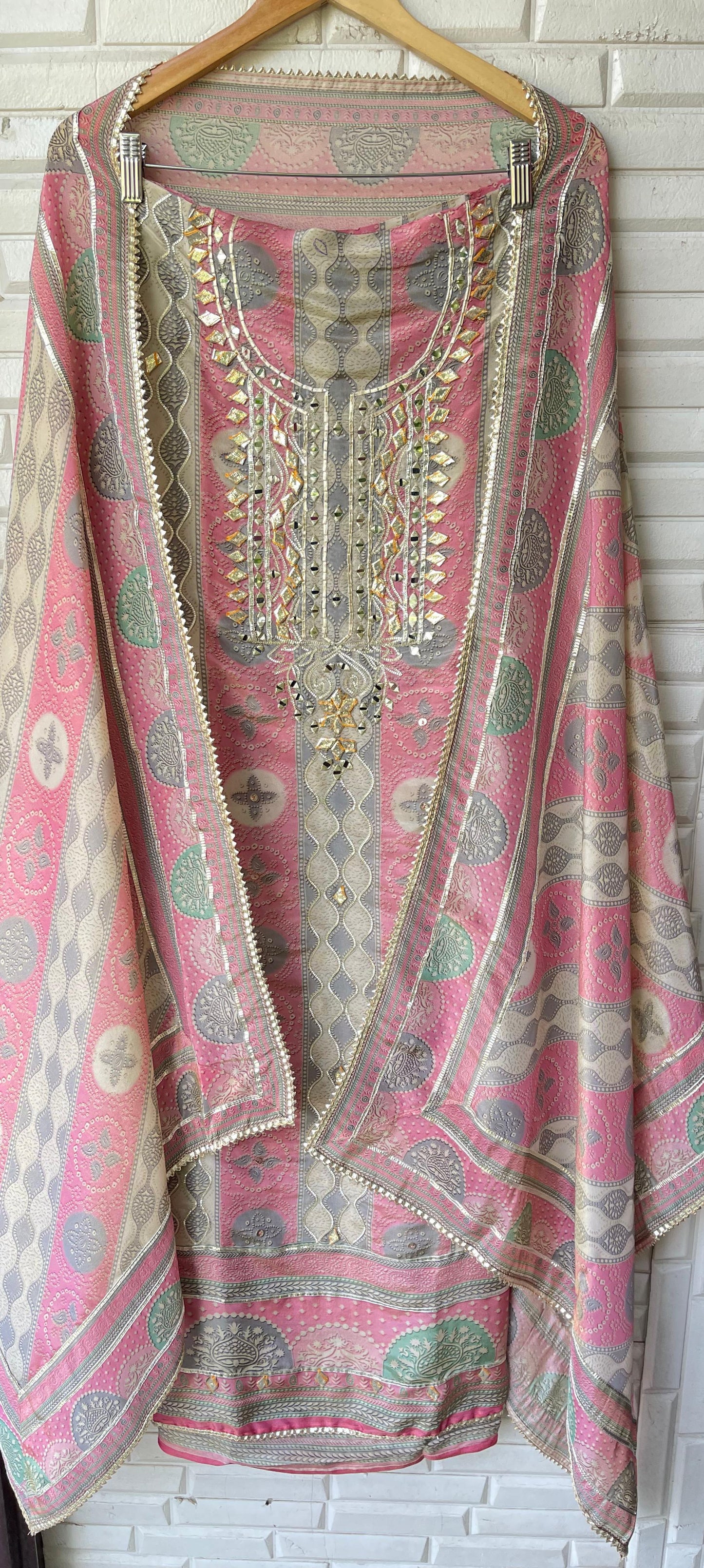 Shimmer tassar silk unstitched ladies suit Rc17679 (b)
