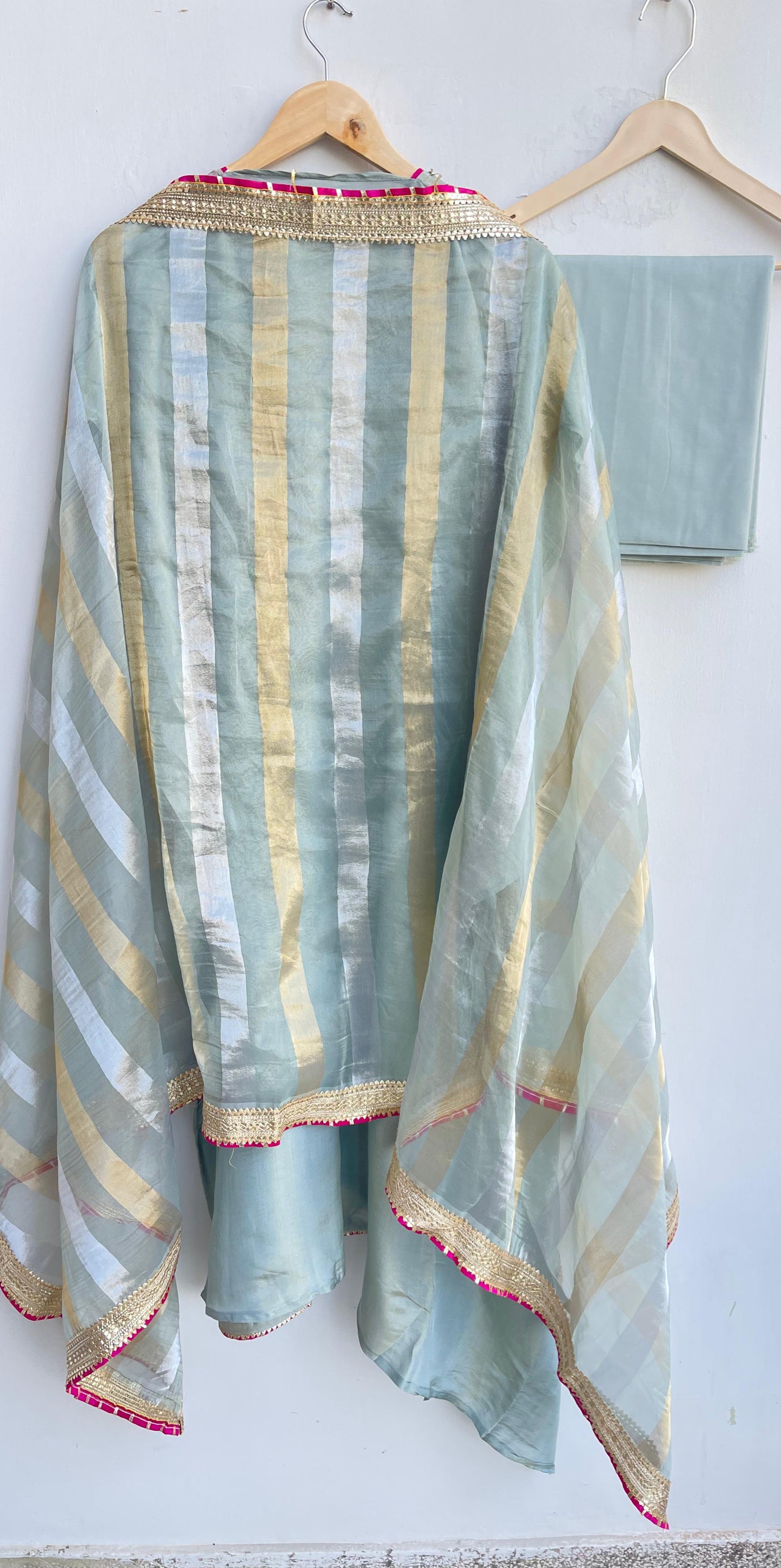 Self shimmer silk unstitched ladies suit Rc17874