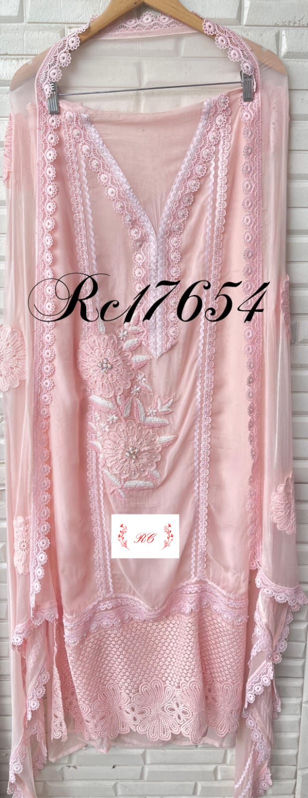 Organza unstitched ladies suit Rc17654
