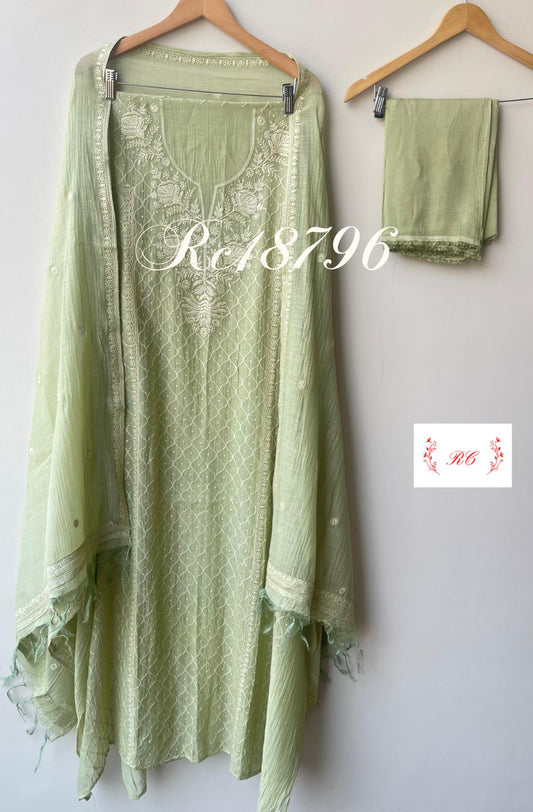 Pure mul chanderi unstitched ladies suit Rc18796 (b)
