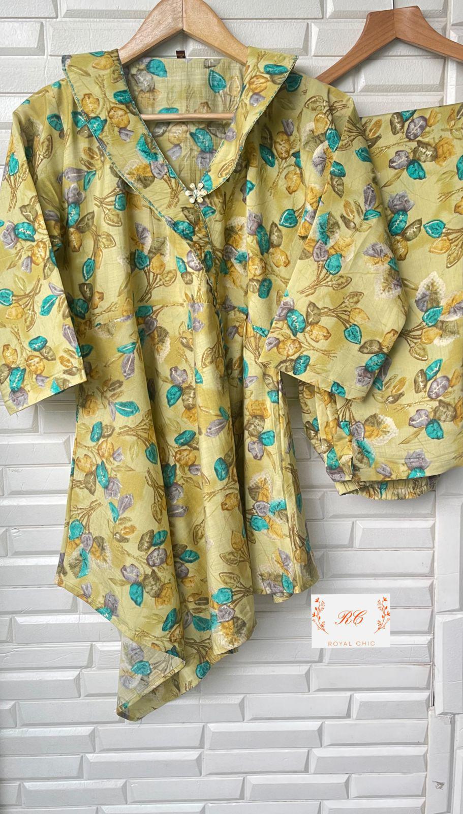 Muslin Printed Ready to Wear Coord Set Rc 12054