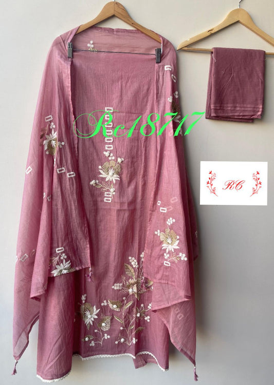 Mul Chanderi Unstitched Ladies Suit RC-18717(B) – view 2