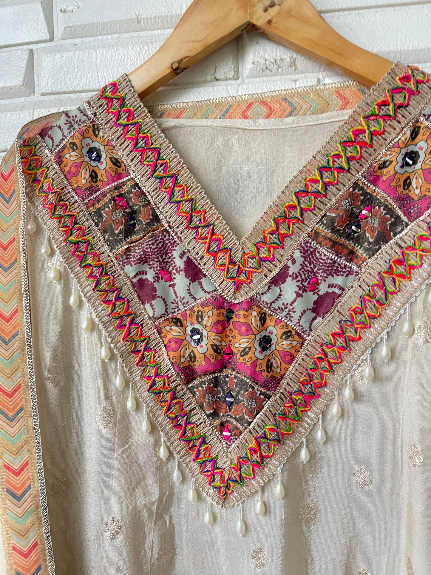 Banarasi shimmer silk unstitched ladies suit Rc17623