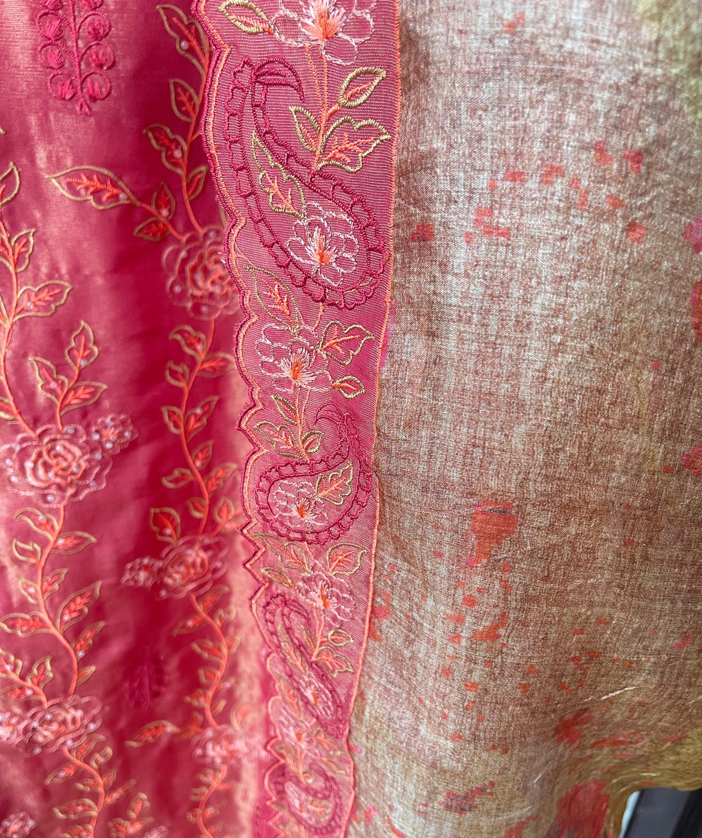 Pure shimmer silk unstitched ladies suit Rc17705