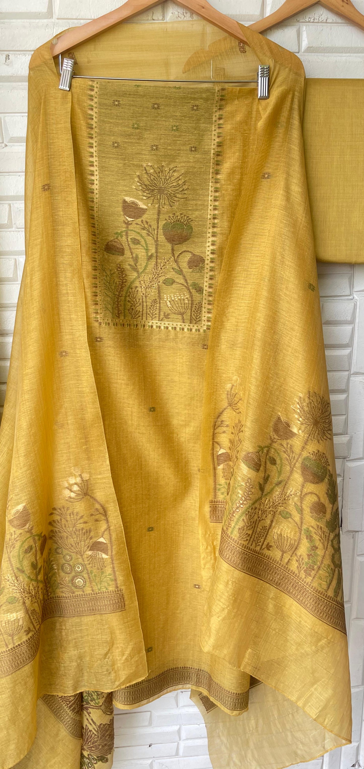 Cotton linen unstitched ladies suit Rc17510