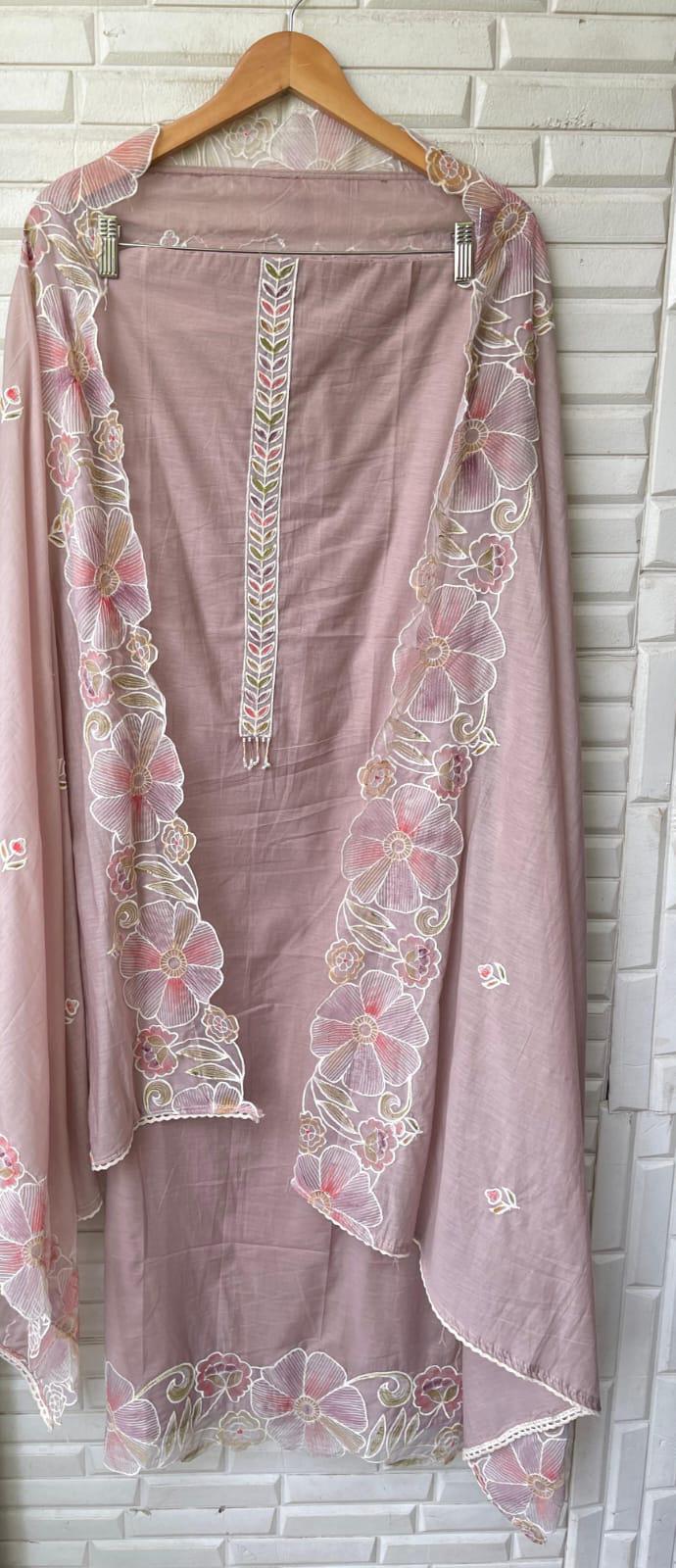 Mul chanderi unstitched ladies suit Rc17161