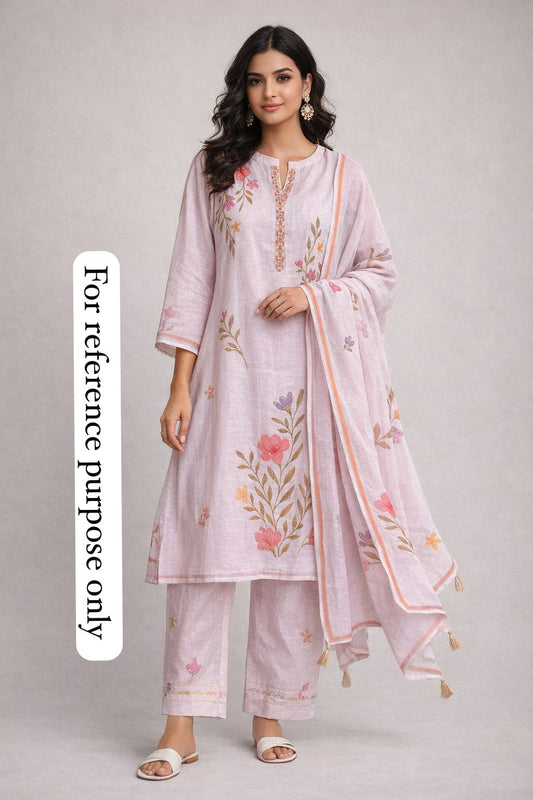 Pure linen printed unstitched ladies suit Rc18528