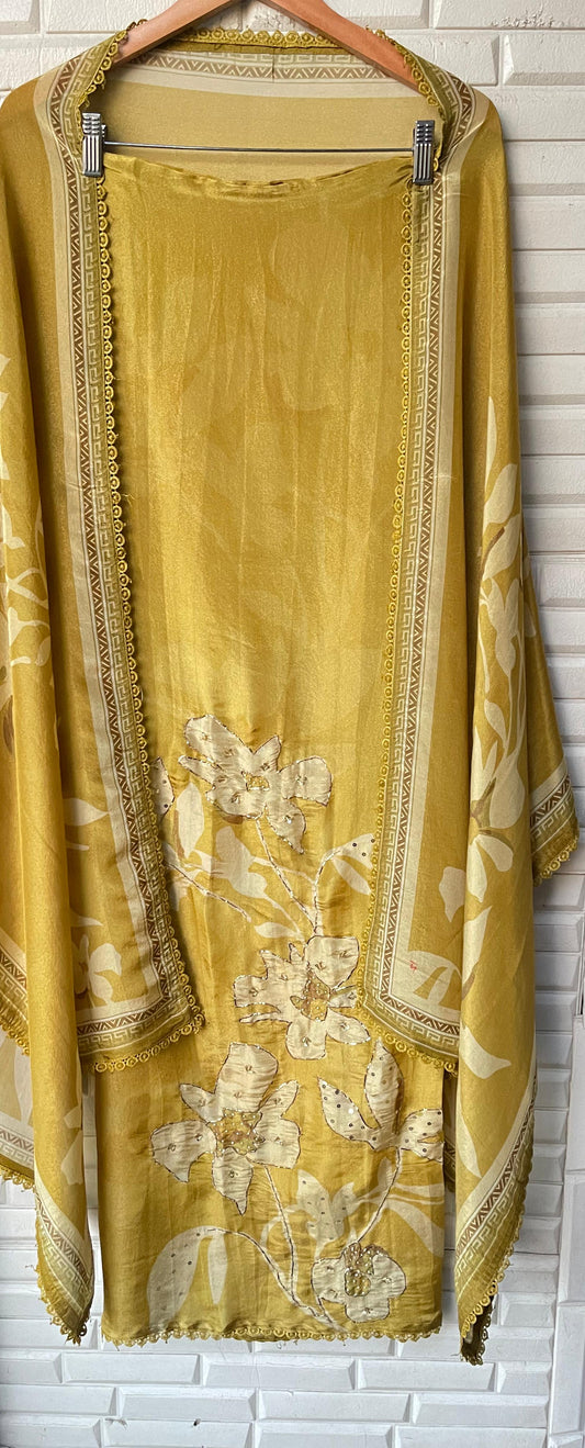 Shimmer silk unstitched ladies suit Rc17589