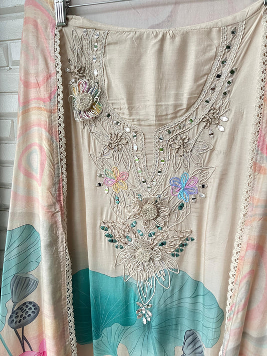 Muslin Unstitched Ladies Suit Rc 17303