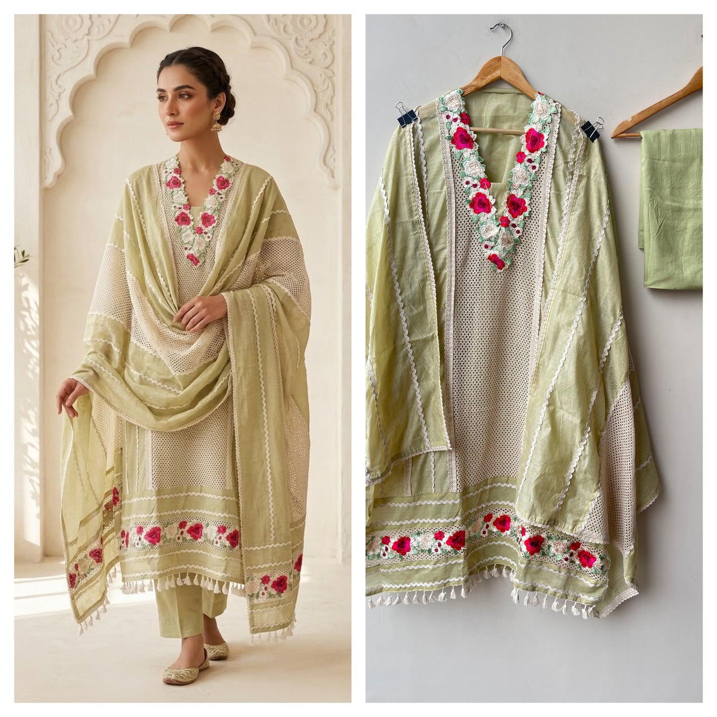 Chanderi cotton unstitched ladies suit Rc19034