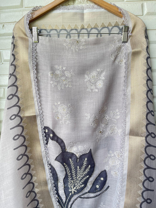 Linen cotton unstitched ladies suit Rc17323