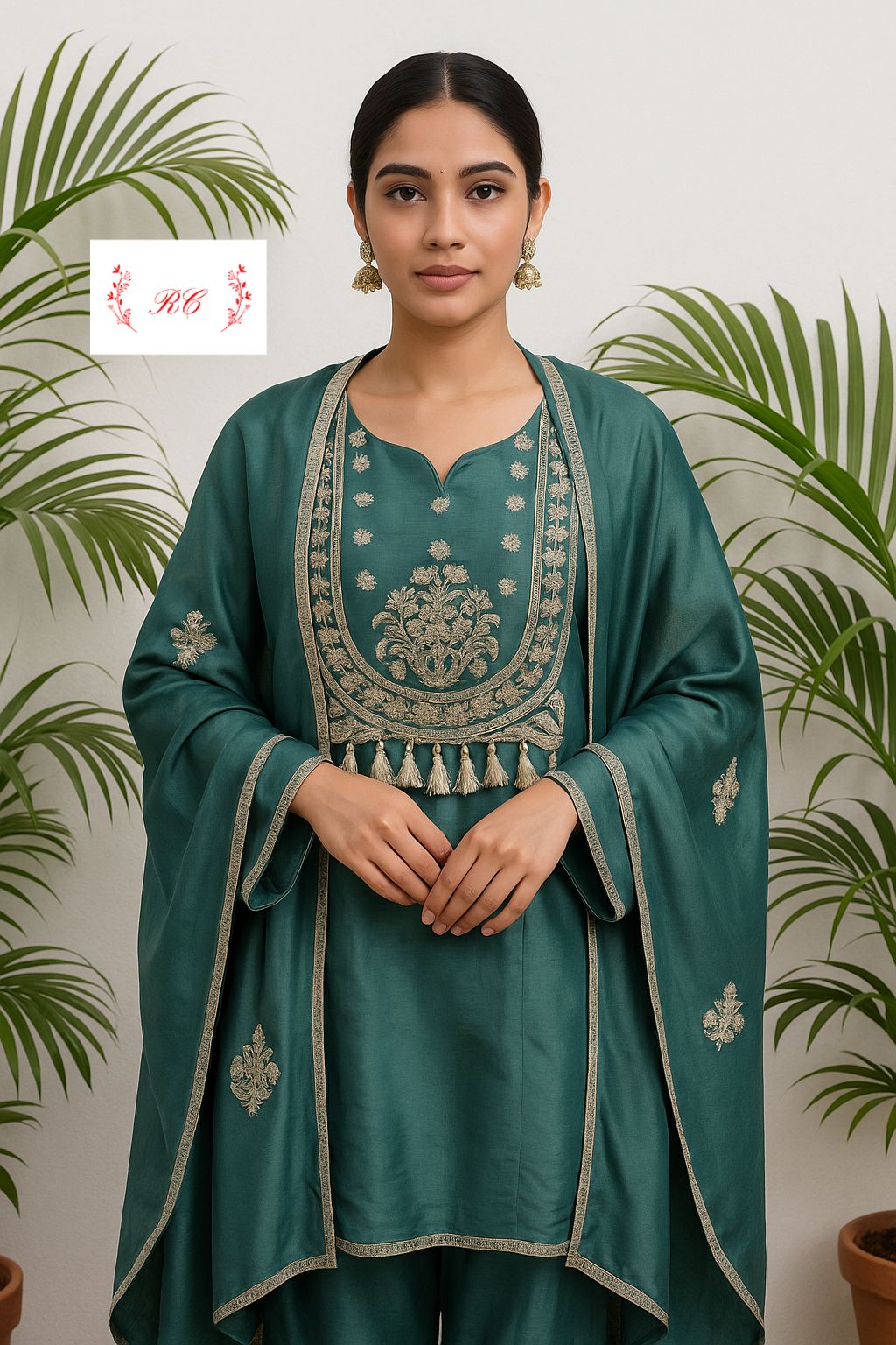 Shimmer silk semi stitched ladies suit Rc17533 (b)