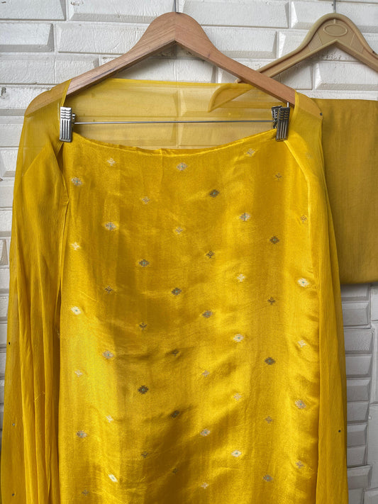 Banarasi shimmer silk unstitched ladies suit Rc17527