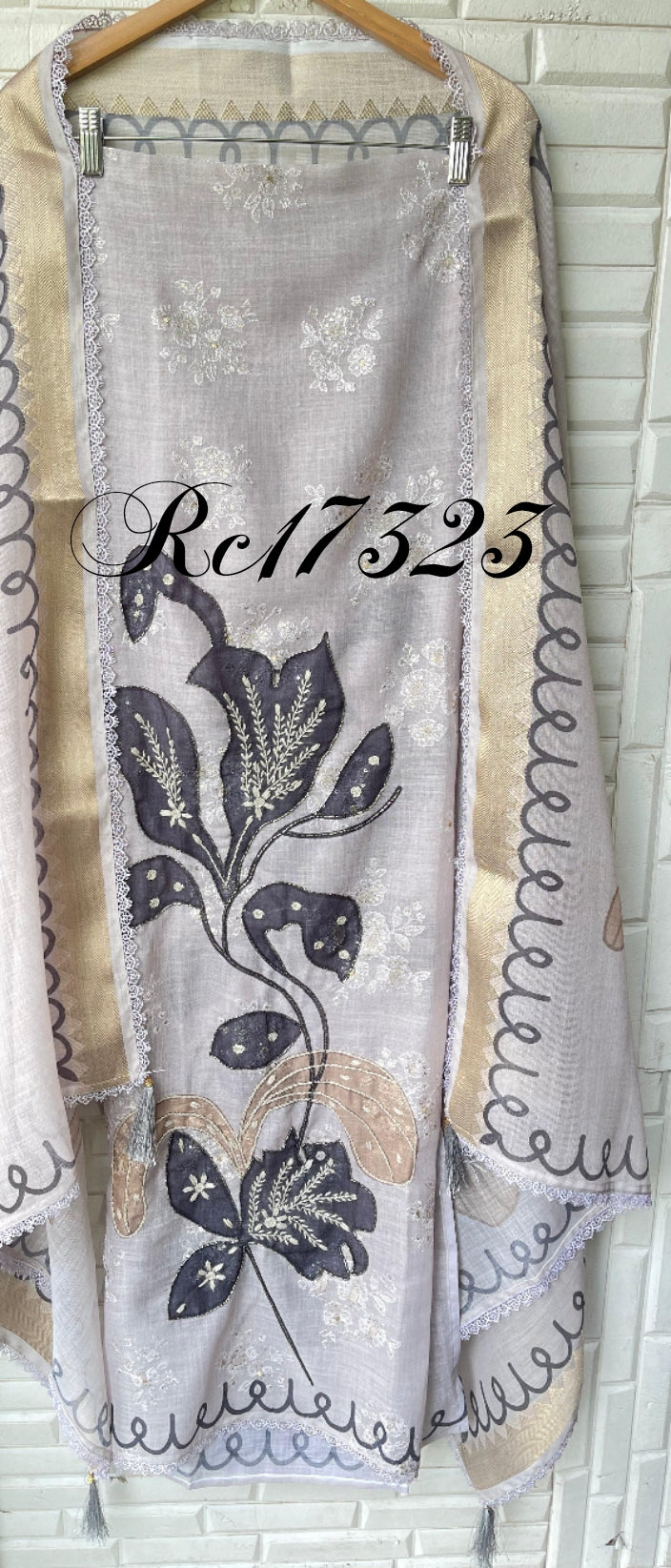 Linen cotton unstitched ladies suit Rc17323