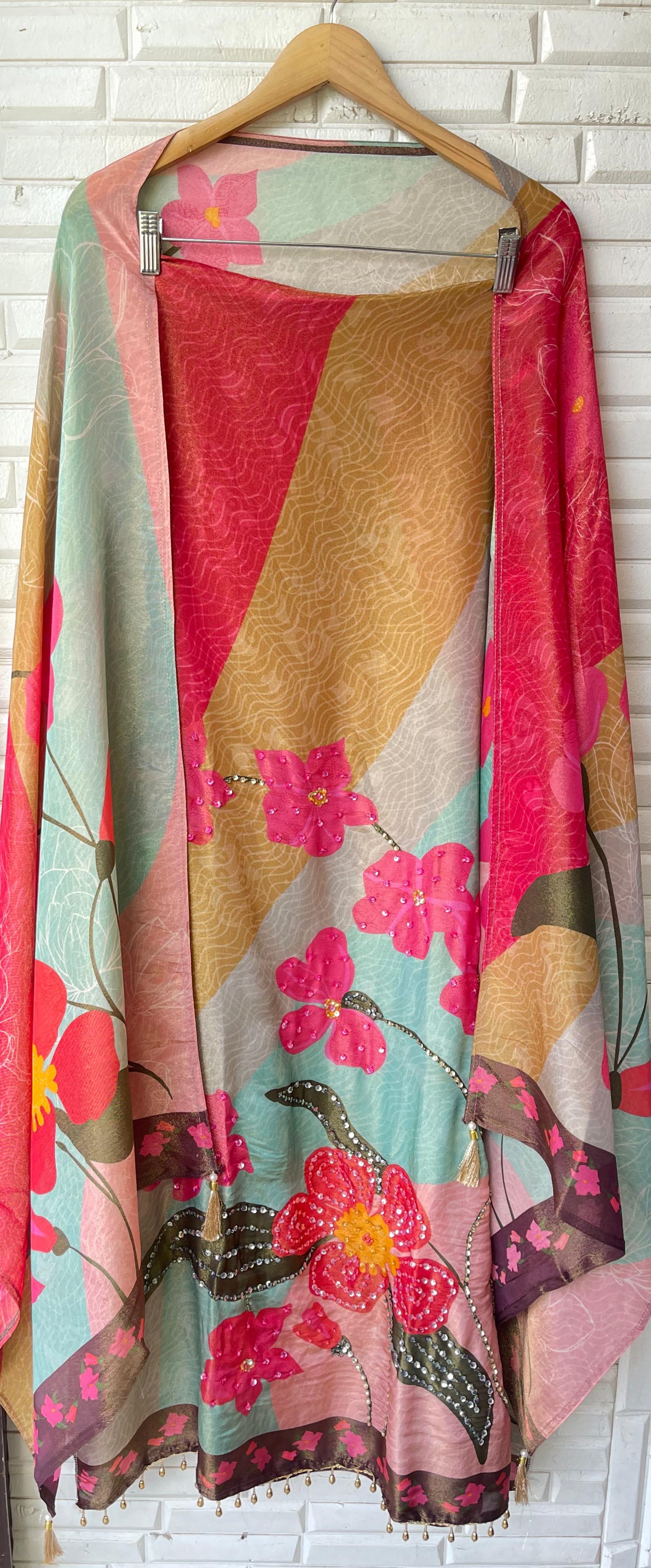 Shimmer silk unstitched ladies suit Rc17684