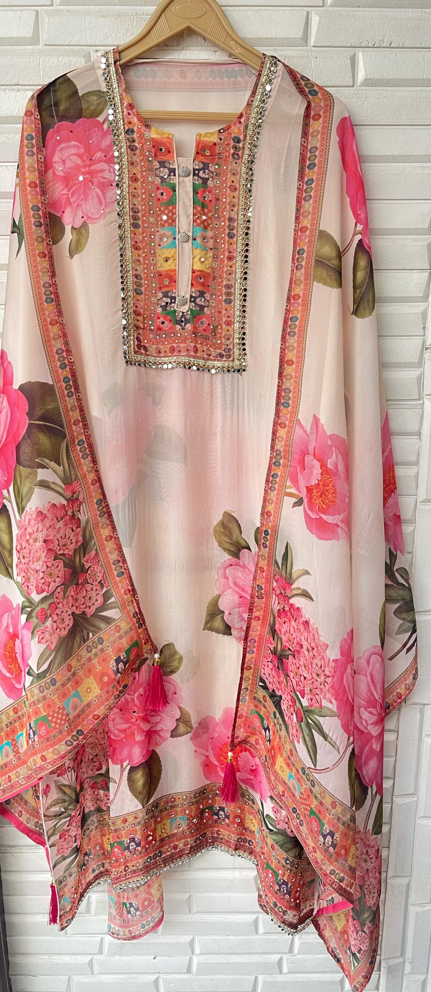 Organza semi stitched ladies suit Rc16414