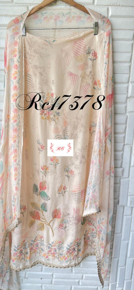 Organza unstitched ladies suit Rc17378