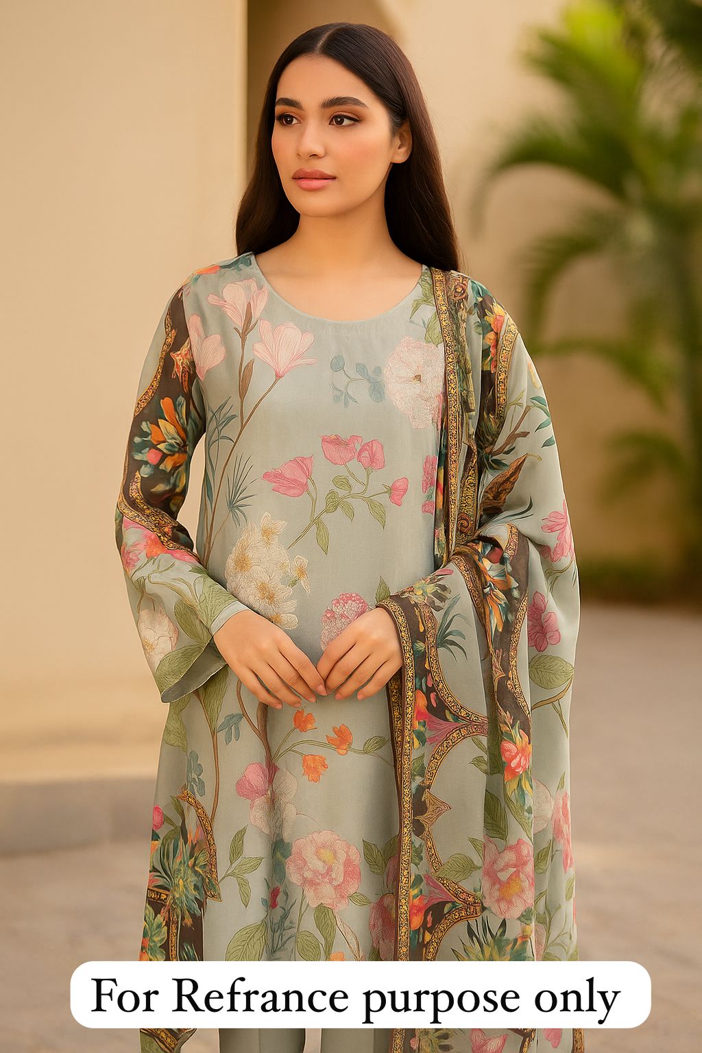 Glass organza unstitched ladies suit Rc17644