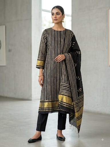 Cotton chanderi unstitched ladies suit Rc19247 (a)